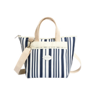 blue and white striped lunch tote  bags