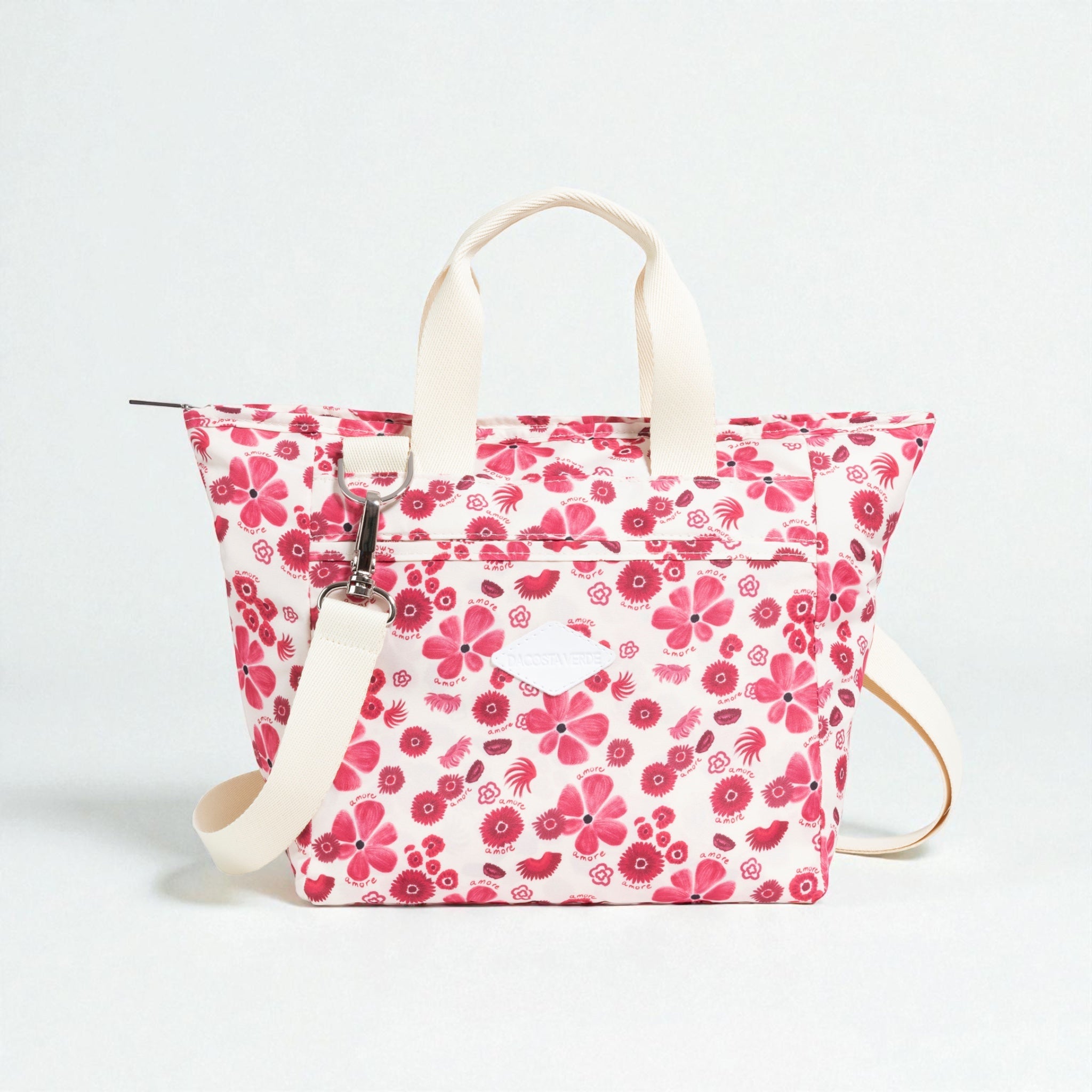 The Daily Lunch Tote - Amore Burgundy Floral Print | DaCosta Verde