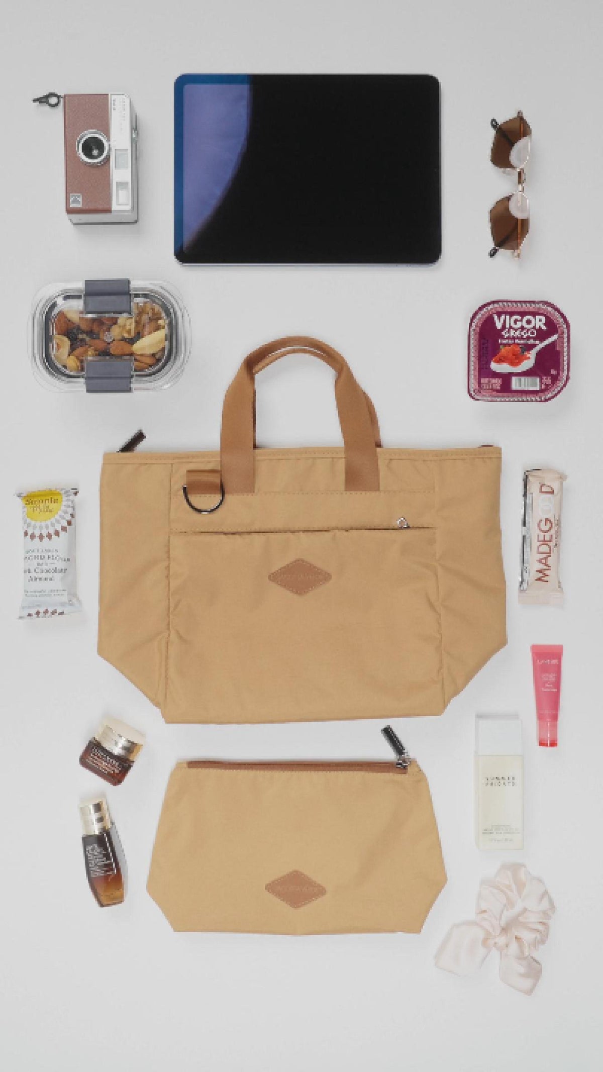 daily lunch tote latte tan camel dacosta verde